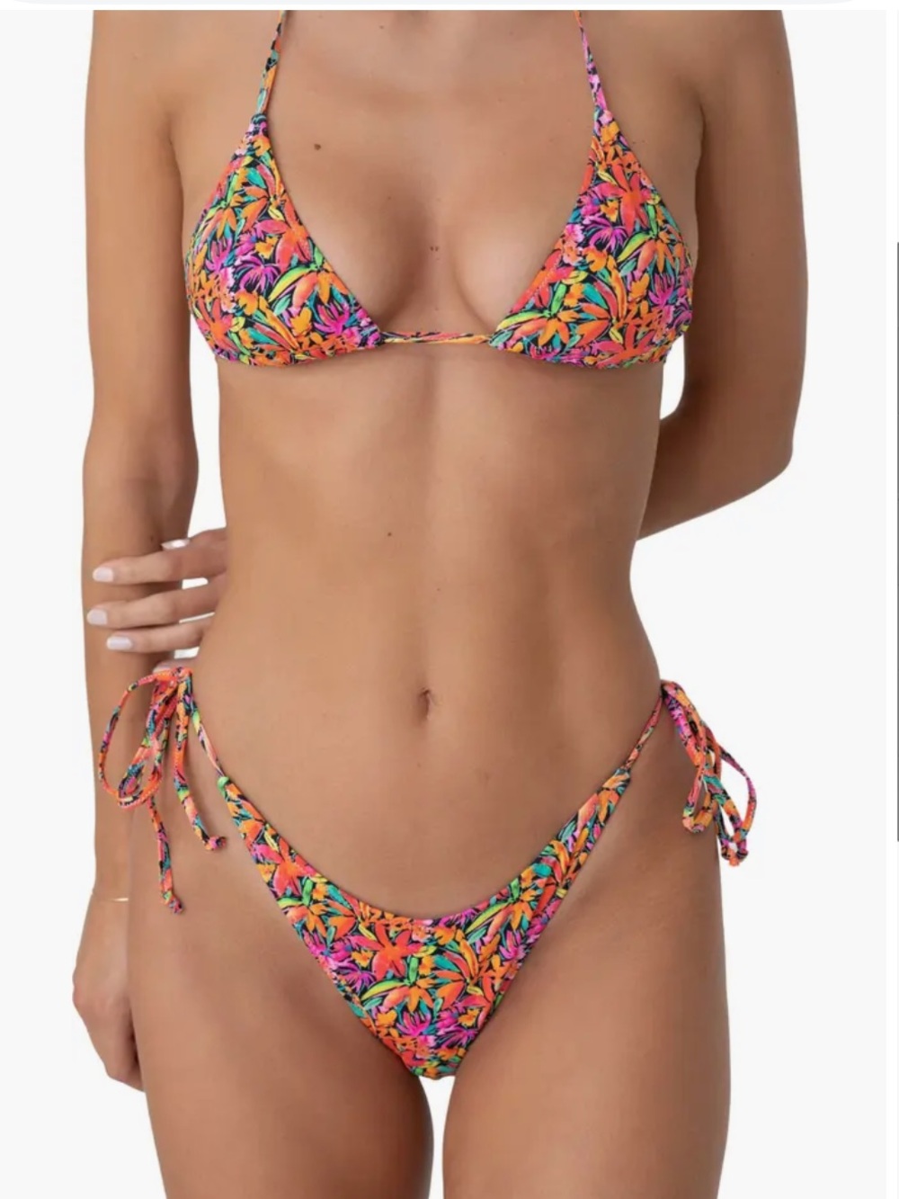 Bright brand Maria bikini in a Tropical night print Tie-Side Triangle Bikini S